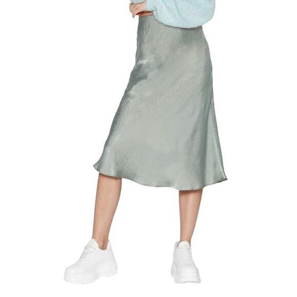 Nasty Gal Dresses & Skirts - Nasty Gal Satin Maxi Skirt Sage Green Size 6 NWT Festival Preppy Y2K